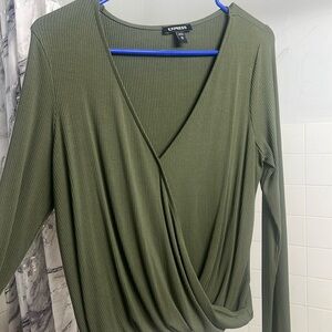 Express blouse olive green size medium